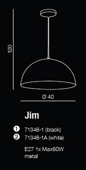 Jim AZ1653 black/copper  Lampa Wisząca Azzardo 