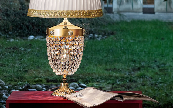 Lampa Stołowa MASIERO Elegantia 6005 TL 2G Kryształki Asfour