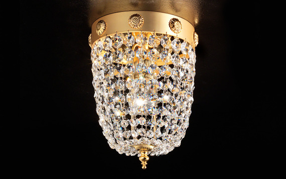 Lampa Sufitowa MASIERO Elegantia 6005 PL 1 Kryształki Murano