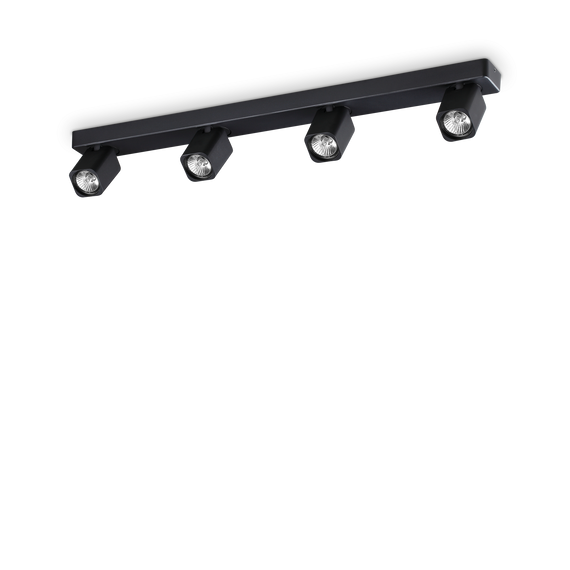 Ideal Lux Rudy Pl4 Square Nero Plafon 321523