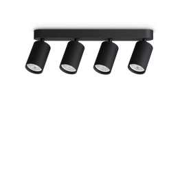 Ideal Lux Dynamite Pl4 Linear Round Nero 371344 Plafon