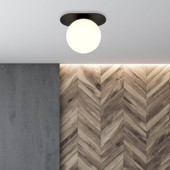Lampa sufitowa PLAZA 1 BLACK/OPAL czarny (1118/1) - Emibig