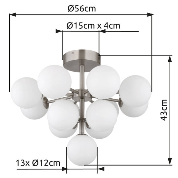Plafoniera Globo Lighting Grappy 56143-13D