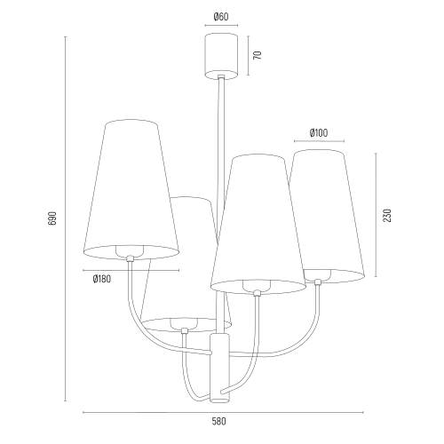 Lampa Wisząca Argon Safiano 1821