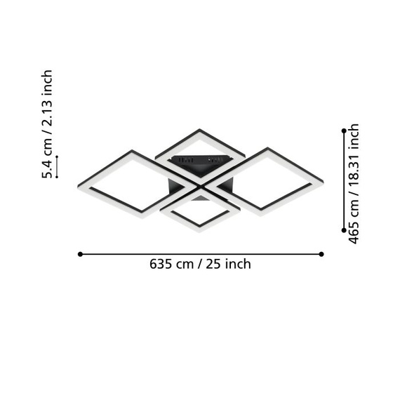 Lampa Sufitowa Eglo PARANDAY-Z 900318 Czarna