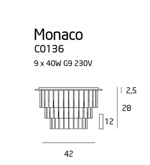 Lampa Sufitowa Chromowa Maxlight Monaco C0136