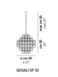 Lampa Wisząca VISTOSI GIOGALI SP 50 transparentna 50 x 50 cm