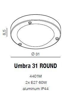 Plafon IP44 AZzardo Umbra 31 4401M
