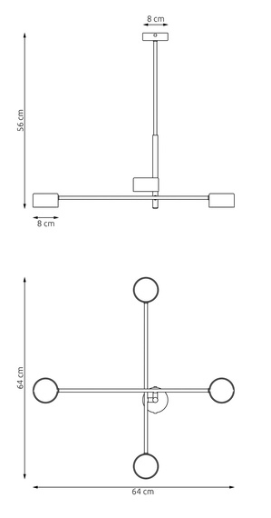 Żyrandol Emibig Natsu 4 Bl (1444/4)