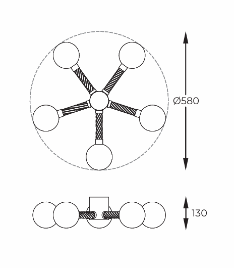 Plafoniera C0583-05C-2GHF Zuma Line Mida