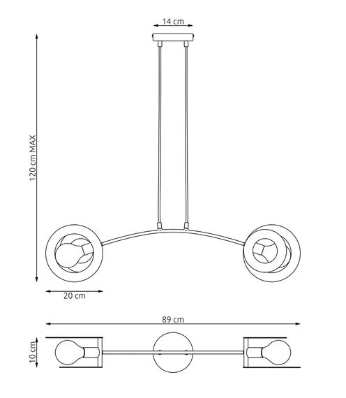 Lampa Wisząca Emibig Euforia 2 Bl (1413/2)