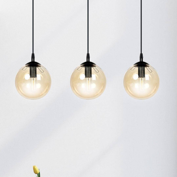 Wisząca lampa COSMO 3 BL MIODOWY czarny (713/3) - Emibig