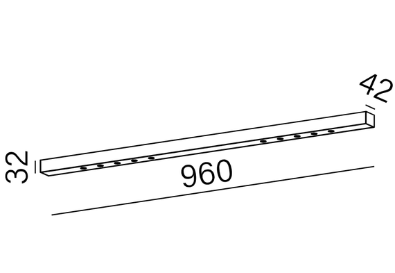 Lampa natynkowa czarna 40260-L930-W3-00-12 AQForm Lens Line LED section natynkowy 96cm