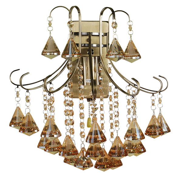 Lampa Ścienna kryształowa Elem Barcelona 6248/1 21QG mosiądz