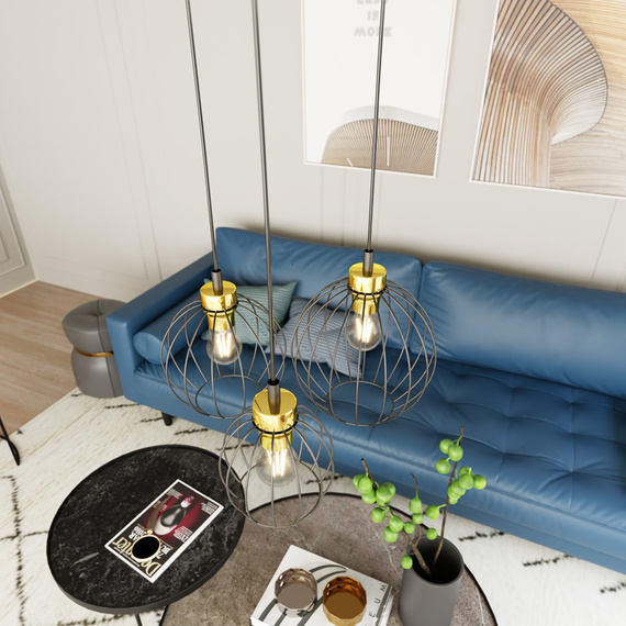 Lampa Wisząca Emibig Nando 3prem Bl Gold (1368/3PREM)