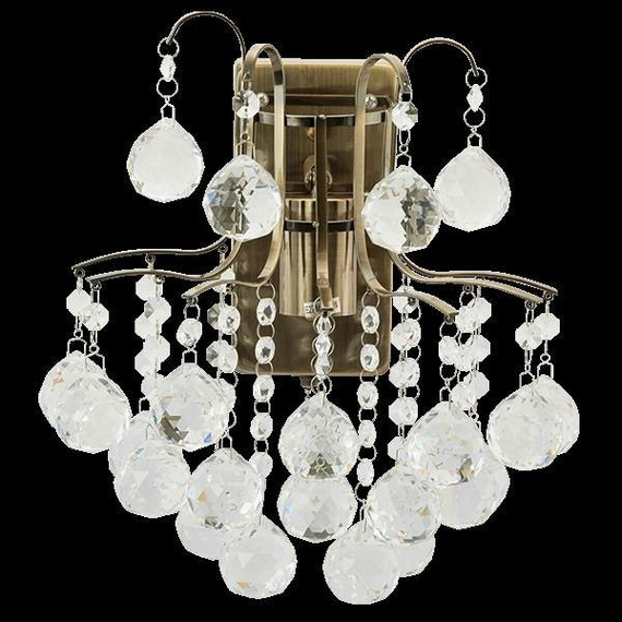 Lampa Ścienna kryształowa Elem Monte Carlo 6247/1 21QG mosiądz