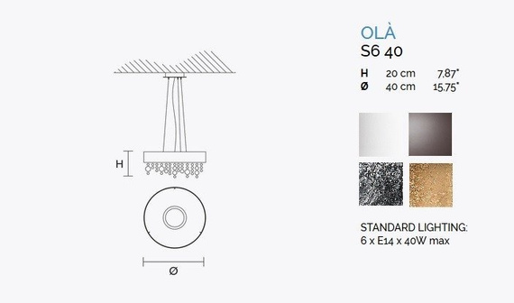 Lampa Wisząca MASIERO Ola S6 40 miedź