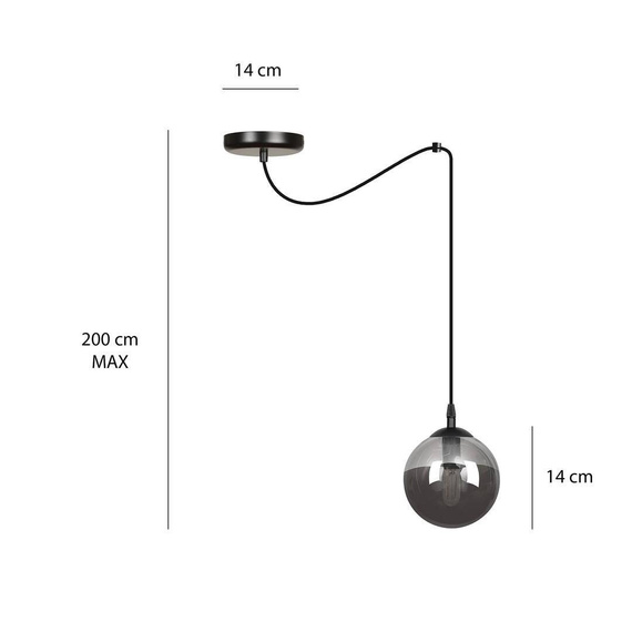 Wisząca lampa GIGI 1 BL GRAFIT czarny (937/1) - Emibig