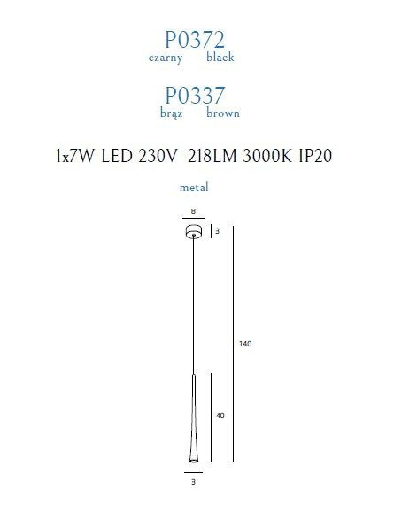 Lampa wisząca MaxLight Coffee 40 czarna P0372