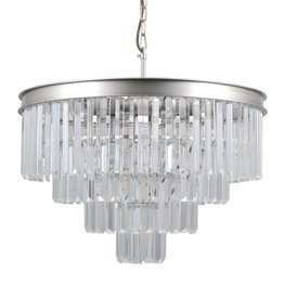 Italux Verdes  Ø56cm Żyrandol srebrny z kryształami