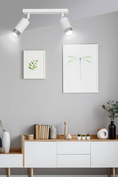 Sufitowy plafon HIRO 2 WH/CHROME biały-Chrom (962/2) - Emibig