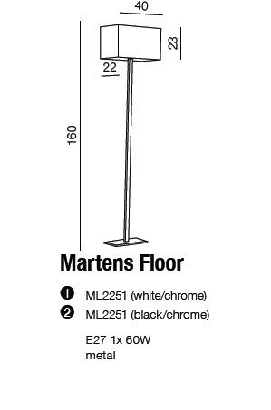Martens AZ1528+AZ1560 biały Lampa Podłogowa Azzardo