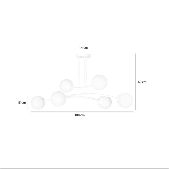 Sufitowy plafon HALLDOR 6 WHITE biały (1025/6) - Emibig