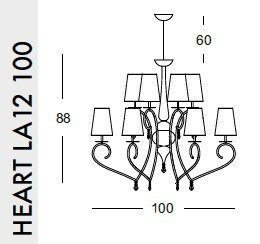 Żyrandol Evi Style HEART LA12 100
