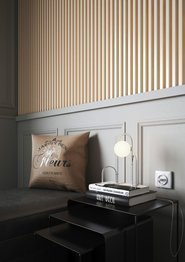 Lampka nocna z białym kloszem Pujol Sunset chrom