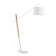 Lampa podłogowa z elementami drewnianymi Ideal Lux Eminent PT1 biała