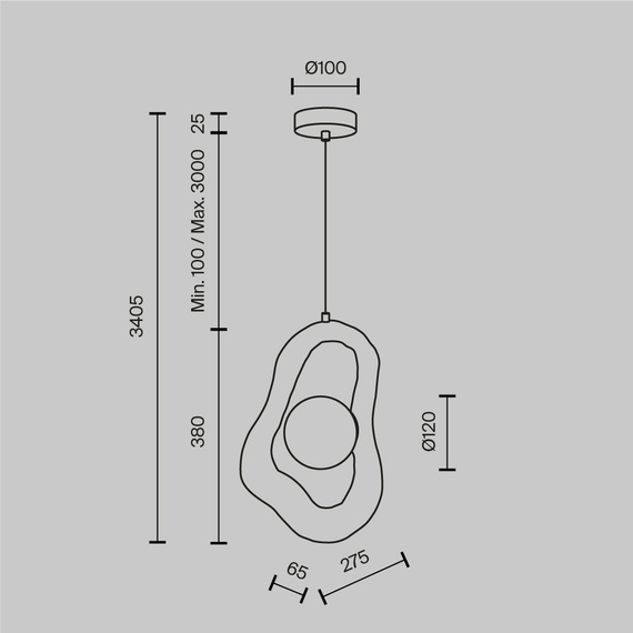 Lampa Wisząca Maytoni Opus MOD380PL-01W