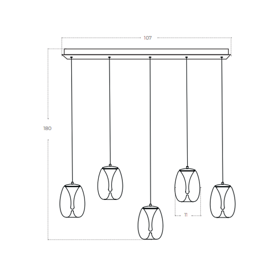 Azzardo Lampa Wisząca Pamela 11 ROUND 5 SMOKY AZ6269
