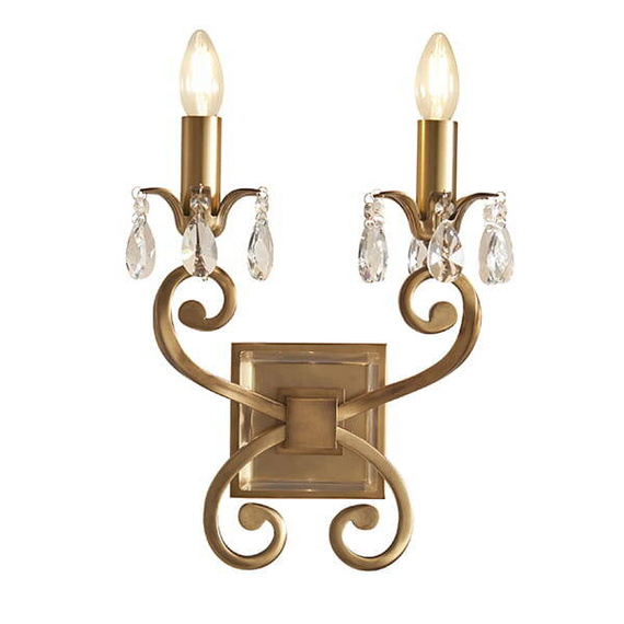 Interiors UL1W2B Lampa ścienna Oksana 2 Antyczny mosiądz