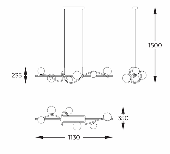 Zuma Line Nisyro MD3145-6-EBGN Lampa wisząca