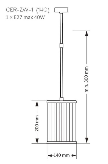 Lampa wisząca Kutek Mood Cero CER-ZW-1(Z) 140