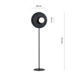 Podłodowa lampa OSLO LP BLACK/OPAL czarny (1187/LP) - Emibig