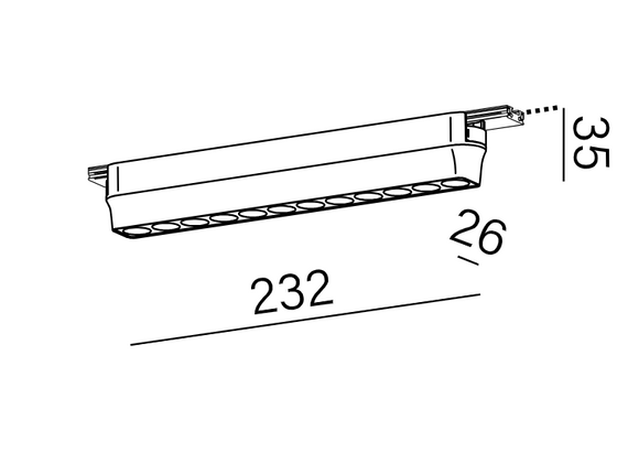 Aqform 16504-M930-FB-00-12 Reflektor do szynoprzewodu Rafter mini points LED
