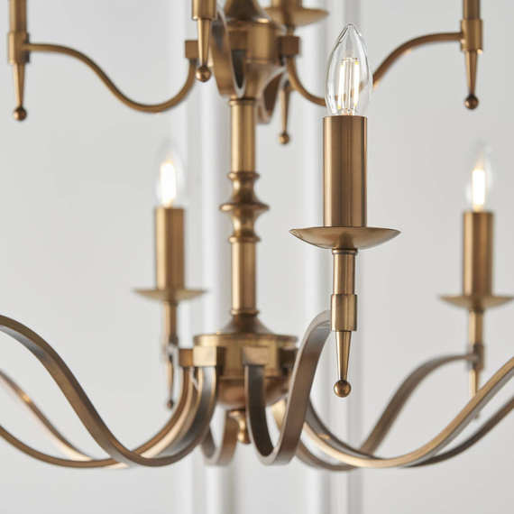 Interiors Lampa wisząca Stanford 12 Antyczny mosiądz CA1P12B