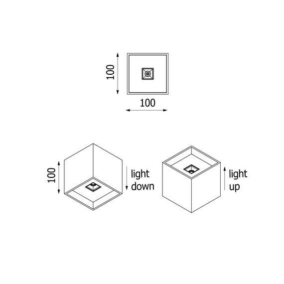 Kinkiet Cubo Cleoni TLA32/A4/3/116/48D/930 Up&Down