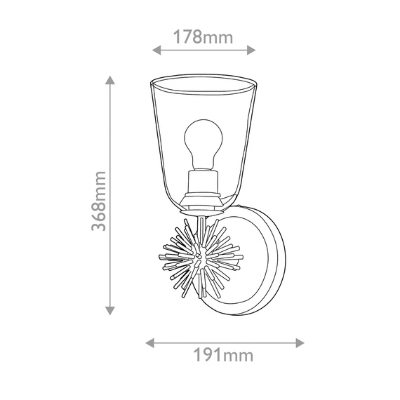 Kinkiet Elstead Lighting STARING-1WB-DG-CLEAR