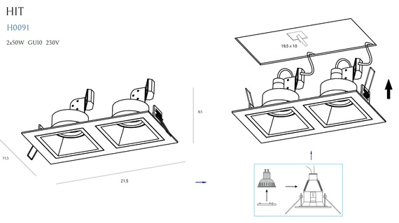 Oprawa Do Zabudowy Maxlight Hit Ii H0091