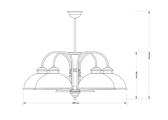 Lampa wisząca Kutek Lido LID-ZW-5(P)