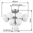 Plafoniera Globo Lighting Grappy 56143-13D