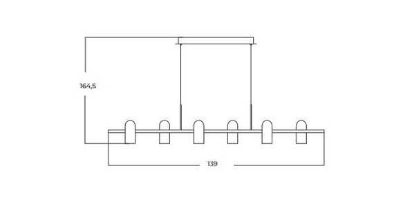 Lampa Wisząca Azzardo Vivio Pendant 6 GO/BK AZ5729