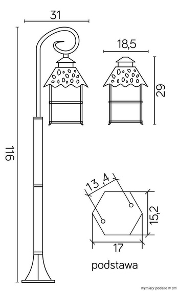 Lampa stojąca zewnętrzna Cadiz K 5002/2/Z