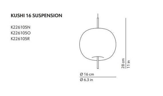 Lampa wisząca Kundalini Kushi 16 cm K226105N