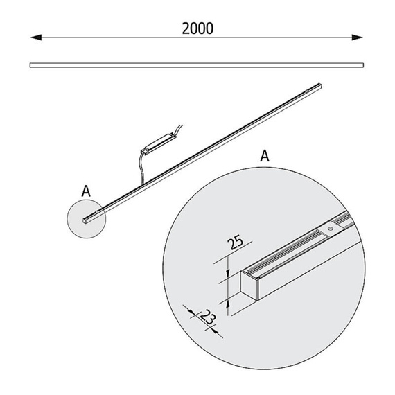 Cleoni MINILine FP003/A6/P/BL/116/830 Plafoniera 38 LED 200cm