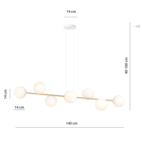 Zwis GRAVITY 8 WH GOLD biały-Złoty (1242/8) - Emibig