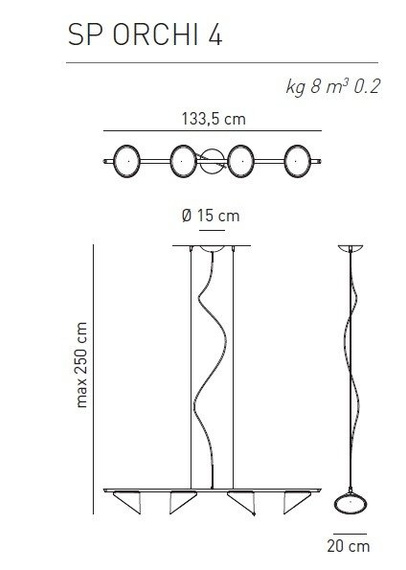 Orchid 4 Lampa Wisząca AXO Light piaskowy