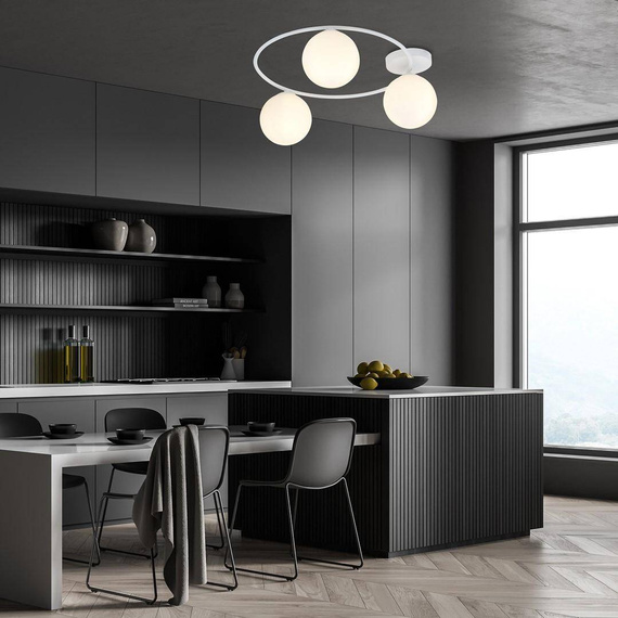 Sufitowy plafon SOPRA 3 WH OPAL biały (1258/3) - Emibig